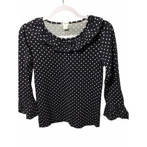 J Crew Crewcuts Navy And White Polka Dot Top NWT Size 16